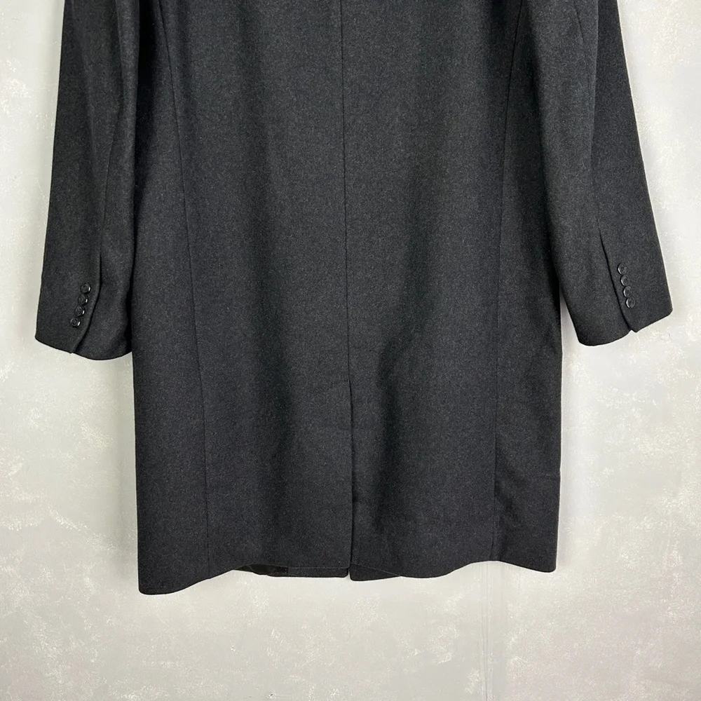 London Fog men's size 42L wool blend long coat dark gray lined - Picture 8 of 16